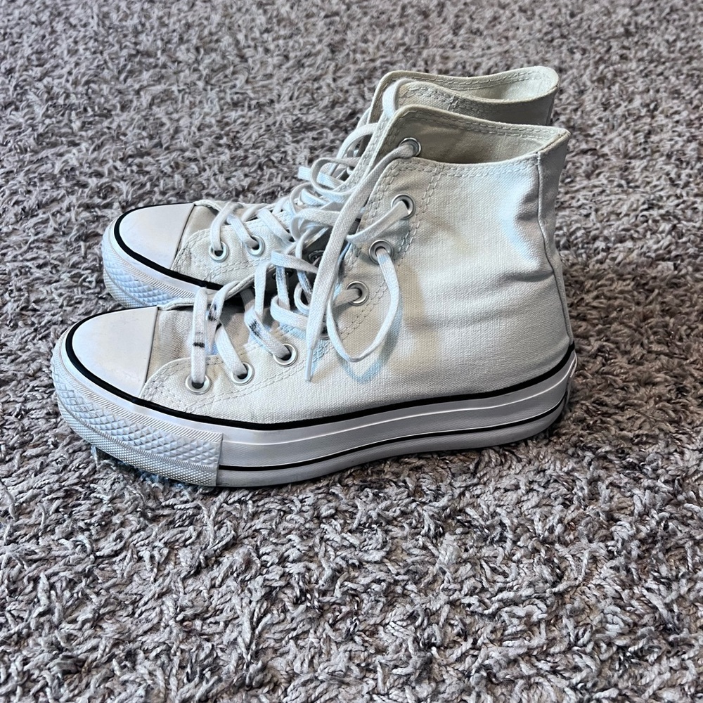 platform white all star converse
